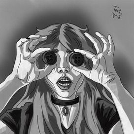 Инктобер 2025 22. Пуговица