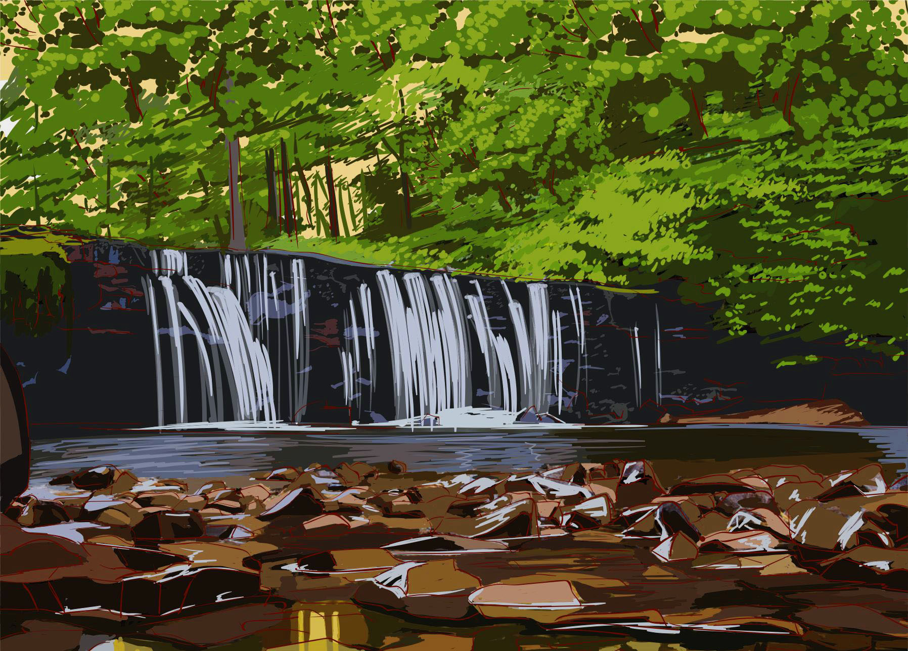 Открытка "Каньон реки Прикши. Новгородская область"