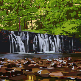 Открытка "Каньон реки Прикши. Новгородская область"