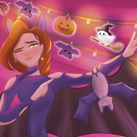 Девушка и летучая мышка