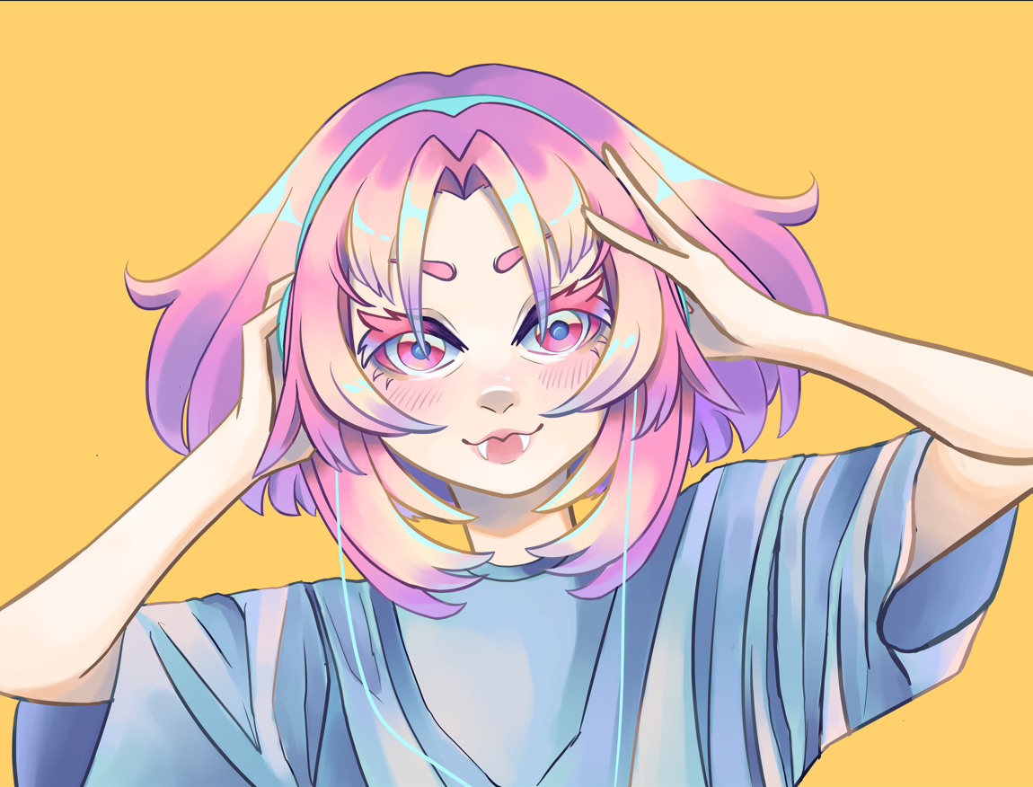 Девушка с розовыми волосами :3