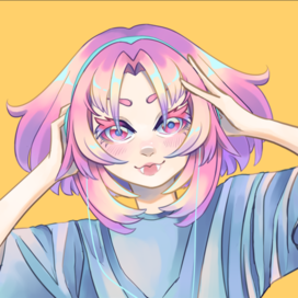 Девушка с розовыми волосами :3