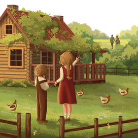 Иллюстрация к сказке "Гуси-лебеди" (1)