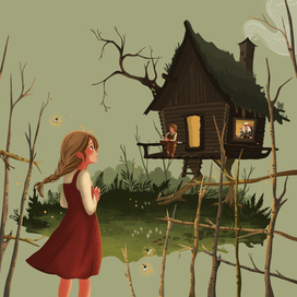 Иллюстрации к сказке "Гуси-лебеди" (6)