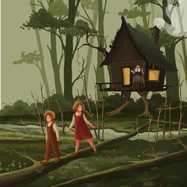 Иллюстрации к сказке "Гуси-лебеди" (8)