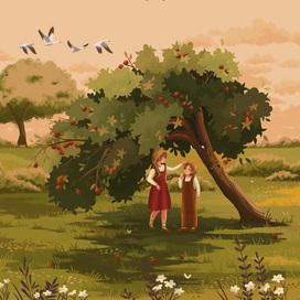 Иллюстрации к сказке "Гуси-лебеди" (9)