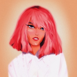 Девушка с розовыми волосами 