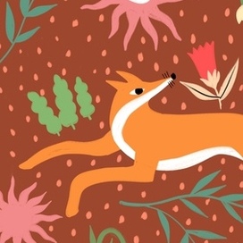 Принт для одежы лис