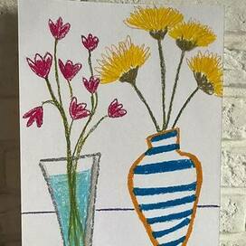 Одуванчики. тюльпаны