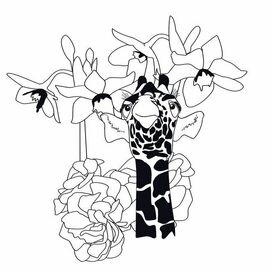 жирафчик в цветах