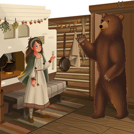 Иллюстрации к сказке "Маша и медведь" (4)