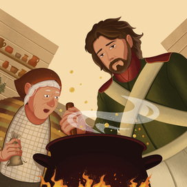 Иллюстрации к сказке "Каша из топора" (3)