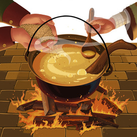 Иллюстрации к сказке "Каша из топора" (4)