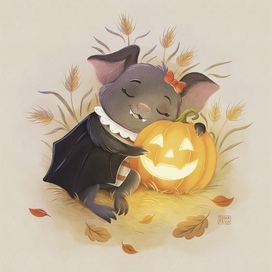 Детская иллюстрация «Летучая мышка Грета»