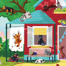 Котики на даче