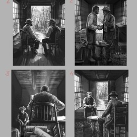 Эскизы для одной иллюстрации