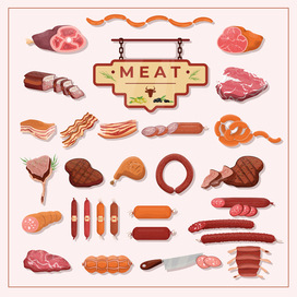 МЯСНОЙ ВЕКТОРНЫЙ СЕТ