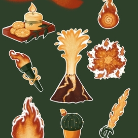 Огненный стикерпак