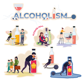 ALCOHOLISM vector set