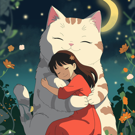 Девочка и кот