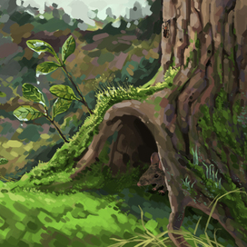 Картинка с мышью и мхом