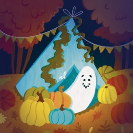 Осенняя иллюстрация для открытки