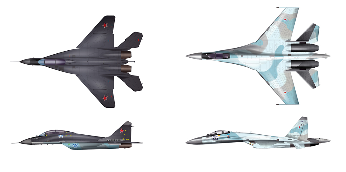 Самолеты (СУ-35С, МИГ-29К)