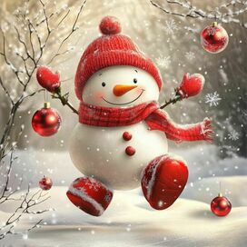 бегущий снеговичок