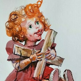 Иллюстрация к сказке современного автора про куклу марионетку