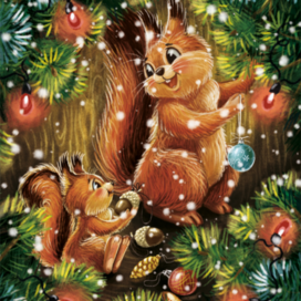 Открытка "Белочки" 