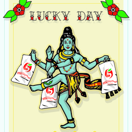 ПЯТЁРОЧКА LUCKY DAY vector poster