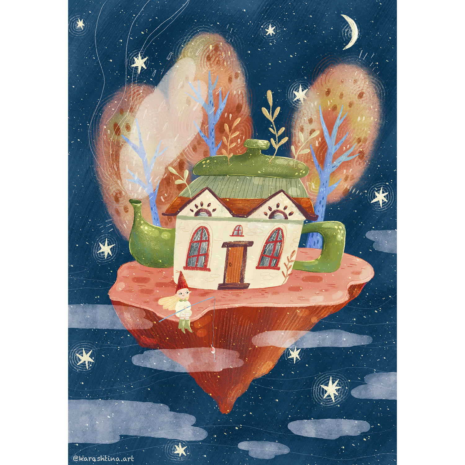 Иллюстрация Домик на острове