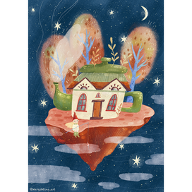 Иллюстрация Домик на острове