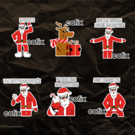 Новогодние стикер для кофейни 