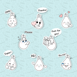 Стикеры капля смолы