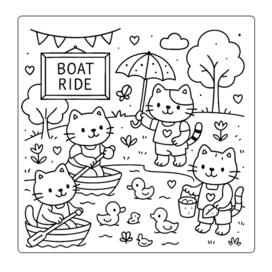 Раскраска для книги FUNNY KITTIES