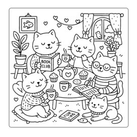 Раскраска для книги FUNNY KITTIES