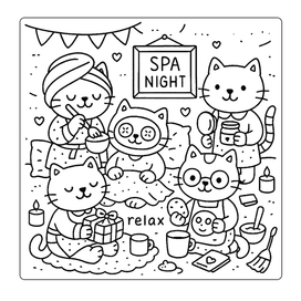 Раскраска для книги FUNNY KITTIES