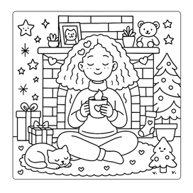 Раскраска для книги COZY GIRL LIFE