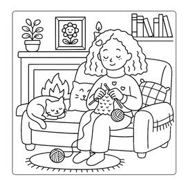 Раскраска для книги COZY GIRL LIFE