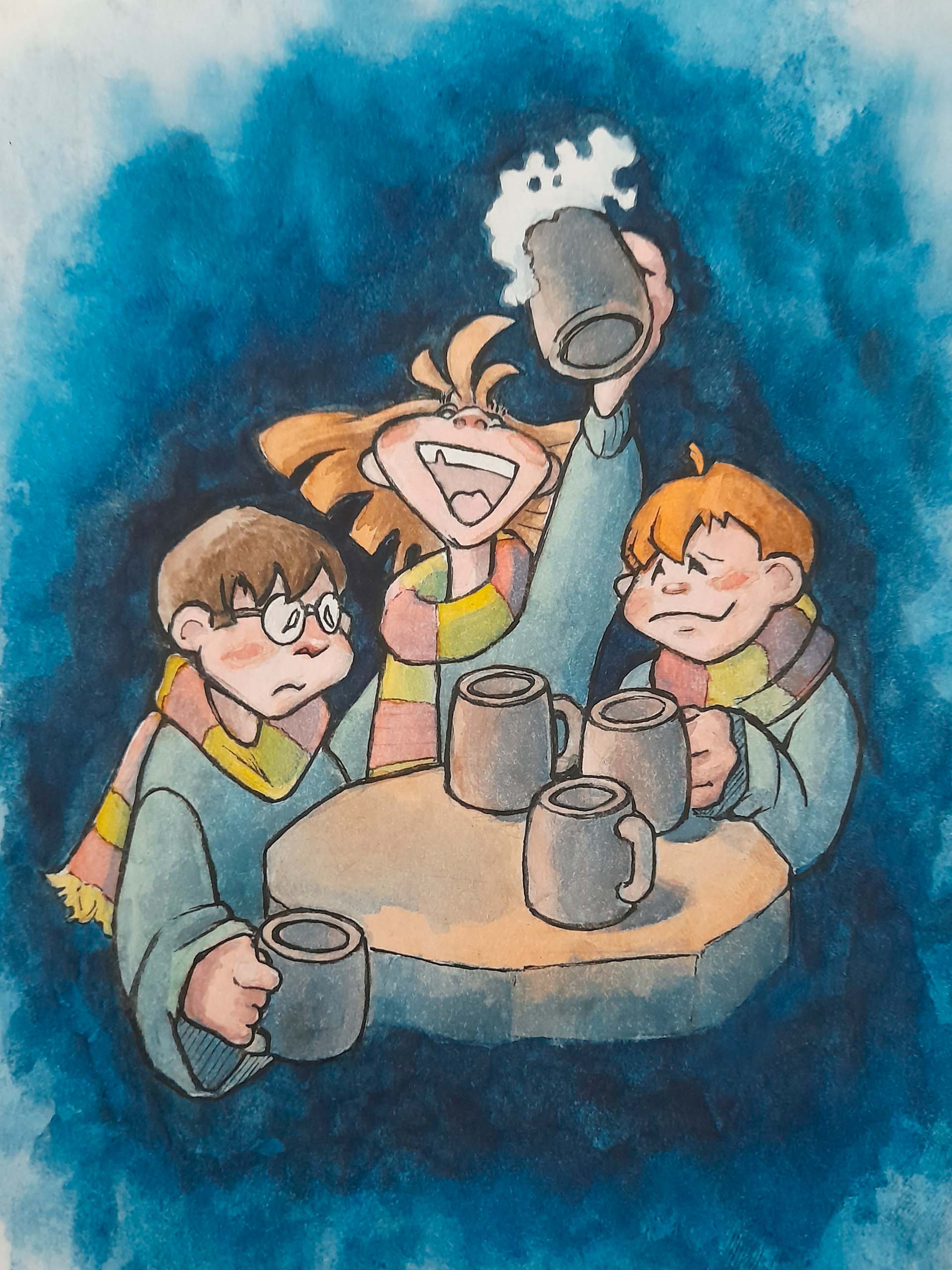 Иллюстрация для Inktober 2025 13. drink (выпивать)