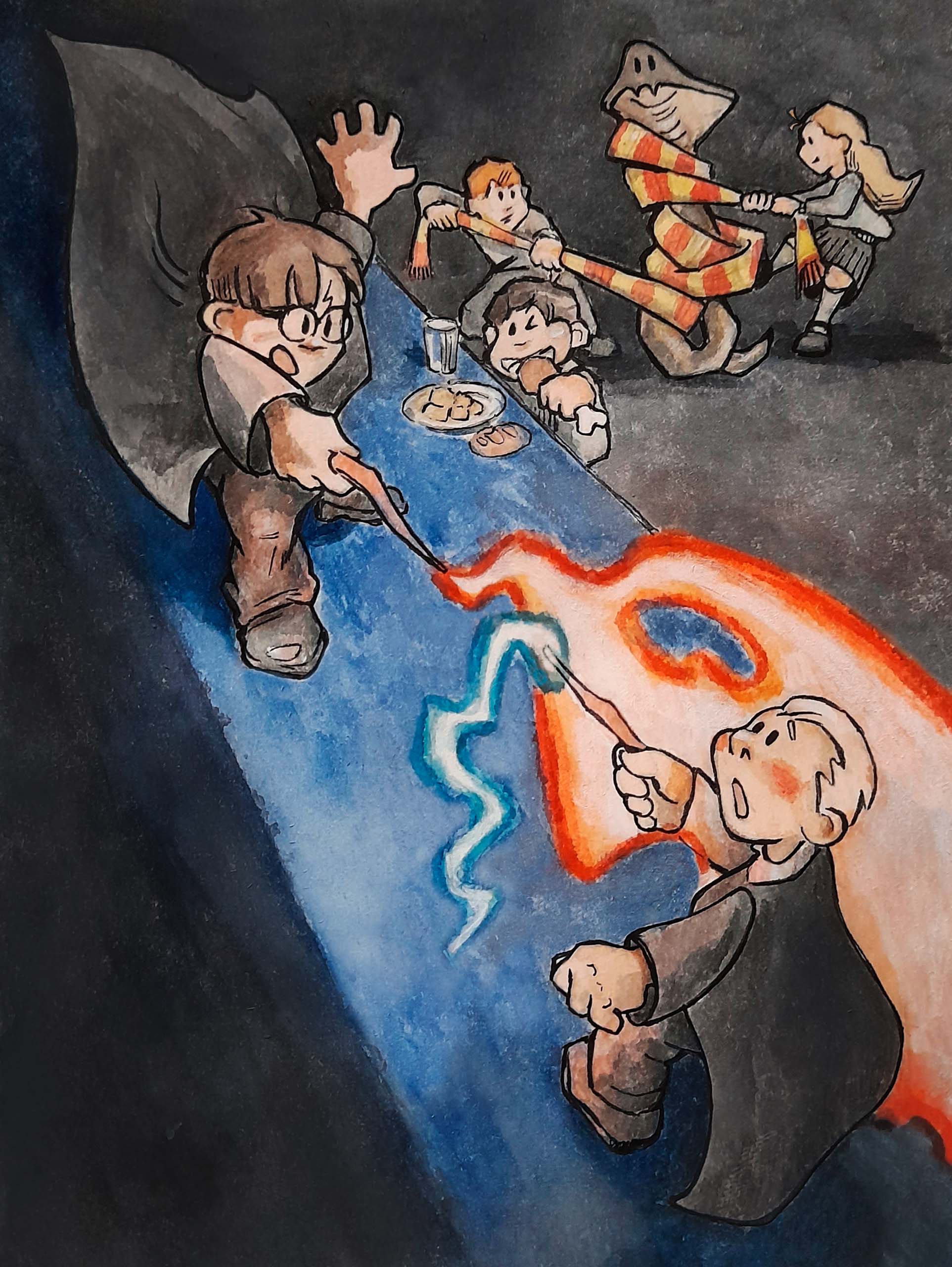 Иллюстрация для Inktober 2025 20. rivals (соперники)