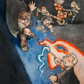 Иллюстрация для Inktober 2025 20. rivals (соперники)