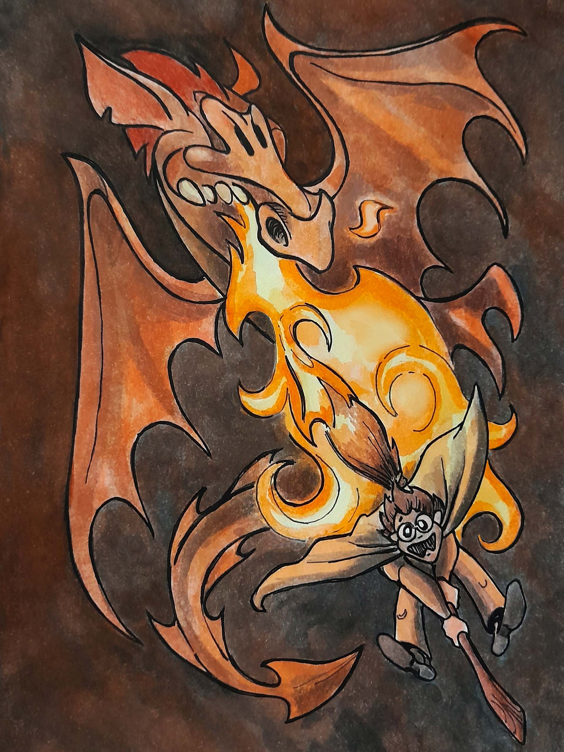 Иллюстрация для Inktober 2025 25. inferno (пекло)