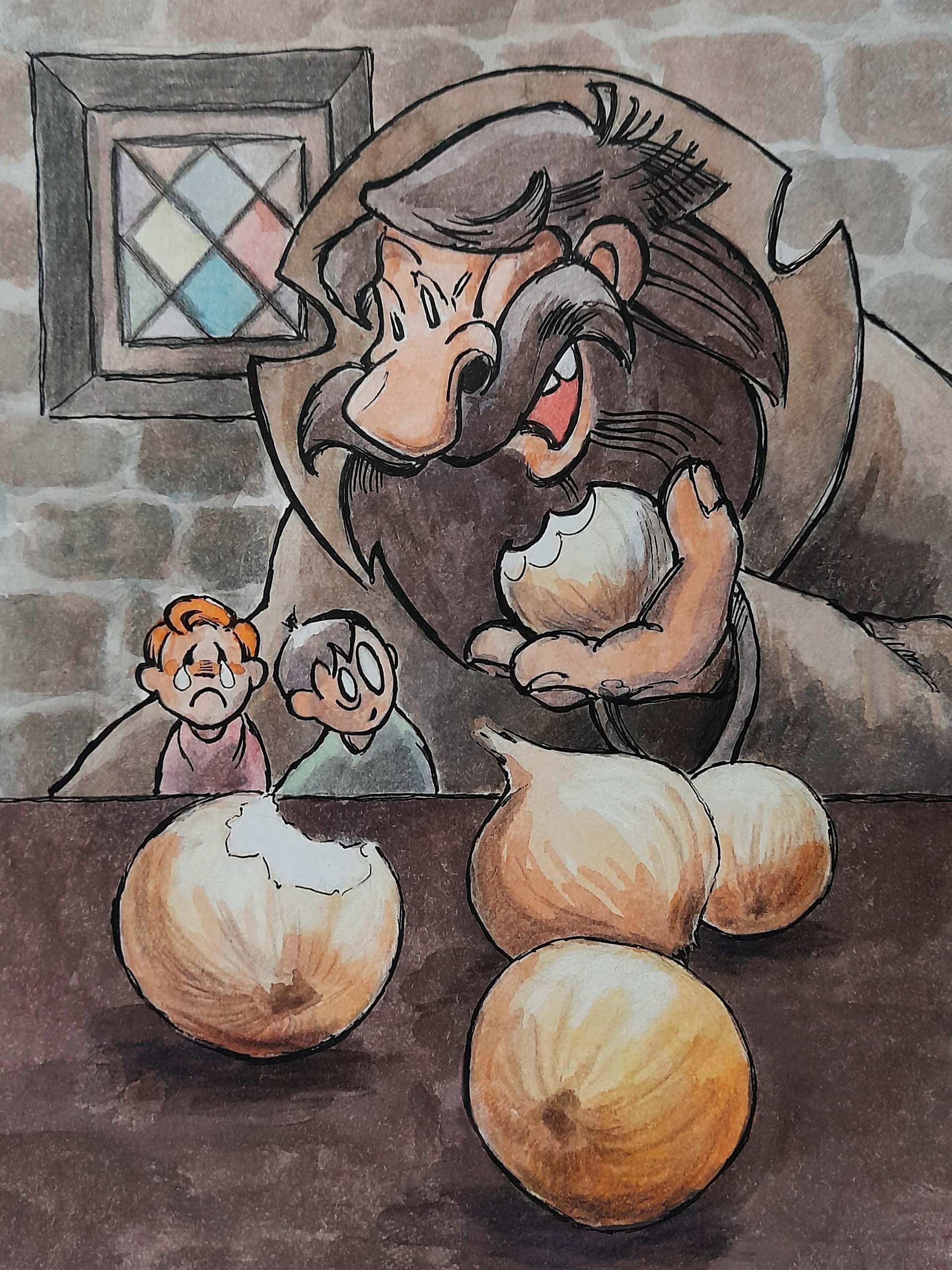 Иллюстрация для Inktober 2025 27. onion (лук)