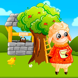 Иллюстрация овечки для виммельбуха "Ферма"