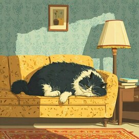 большой толстый ленивый кот