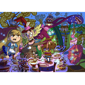 Книжный разворот / Иллюстрация к "Алиса в стране чудес"