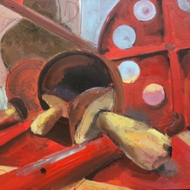 Грибы на красном 