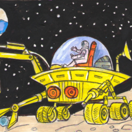 Для детского журнала" Левша". Редакция "Юный техник". Рубрика-"Задачи Левши". Статья- Планирование в будущем добычи полезных ископаемых на Луне. Опубликовано в журнале. Художник Марат Брызгалов.